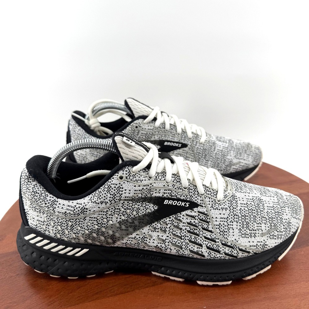 Brooks Adrenaline GTS 21 Running Shoes Sneakers White Black Grey Women 11.5